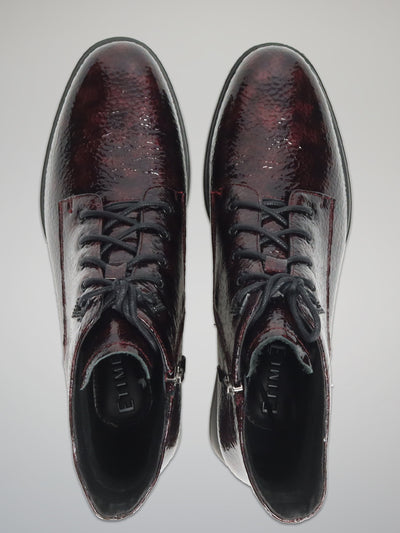 LEATHER ANKLE BOOTS - BURGUNDY