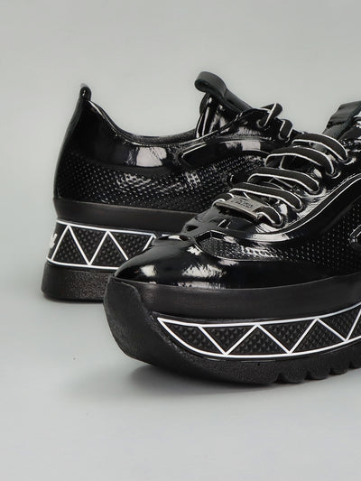 LEATHER SNEAKER - BLACK