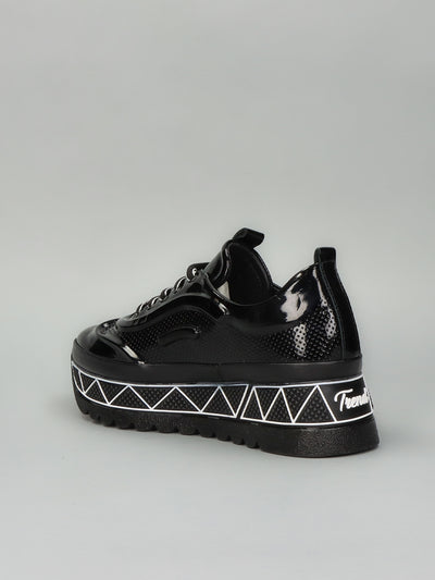 LEATHER SNEAKER - BLACK