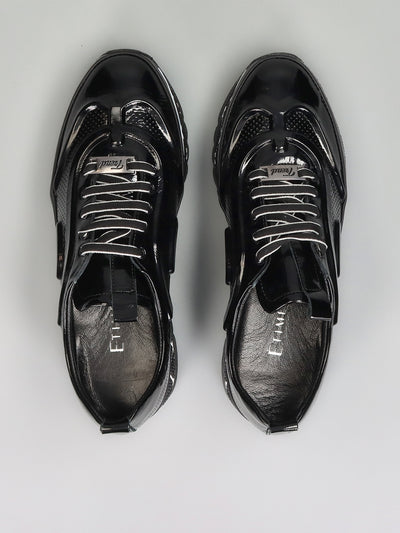 LEATHER SNEAKER - BLACK