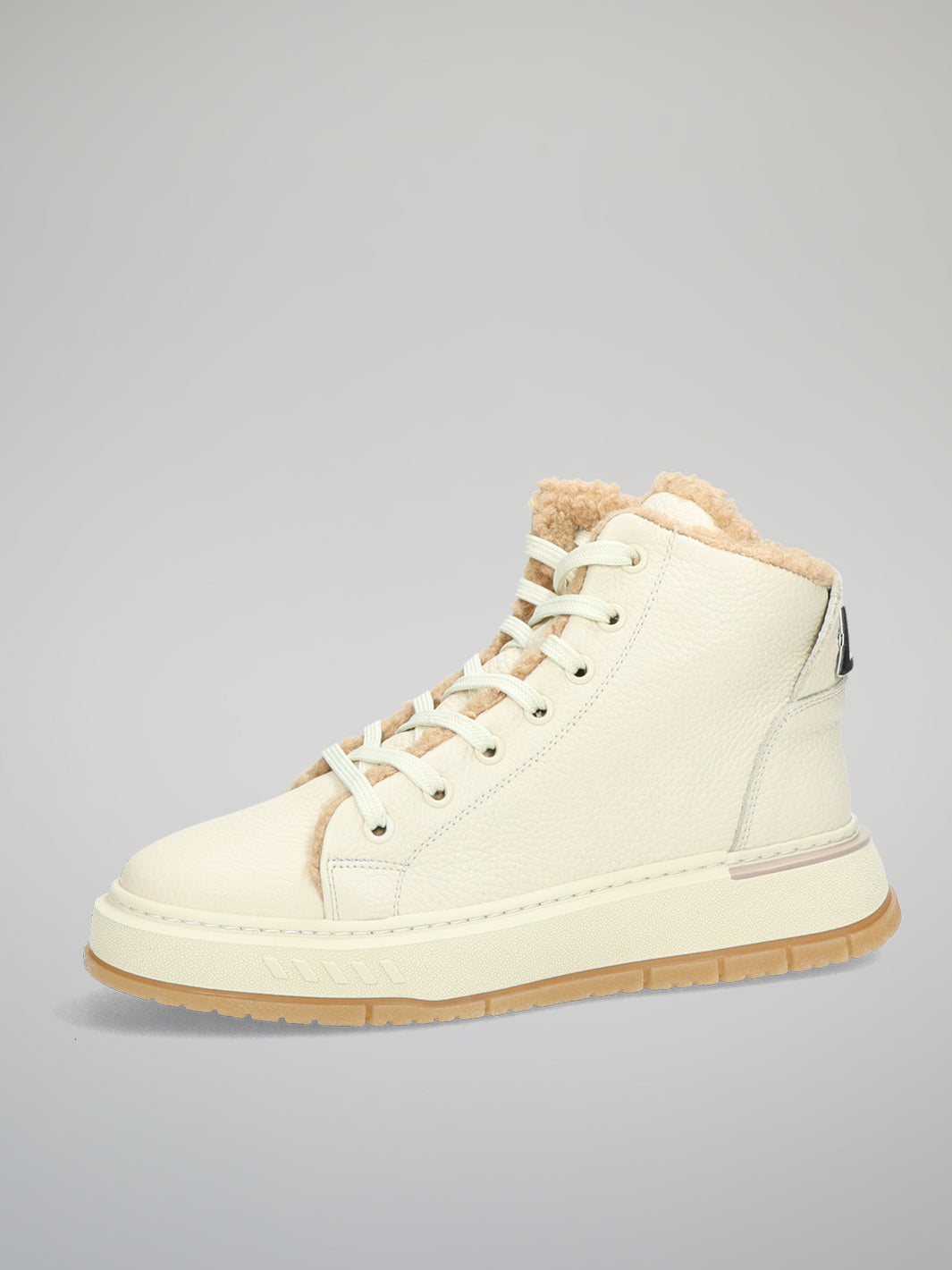 LEATHER ANKLE BOOTS - BEIGE