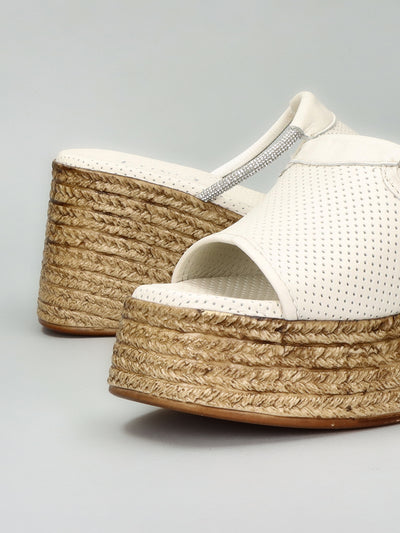 LEATHER SLIPPERS - WHITE