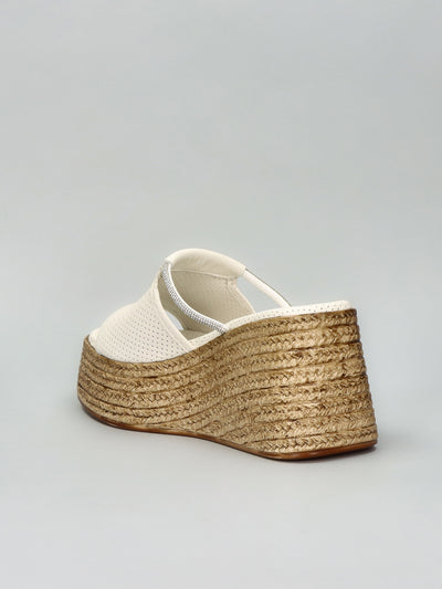 LEATHER SLIPPERS - WHITE