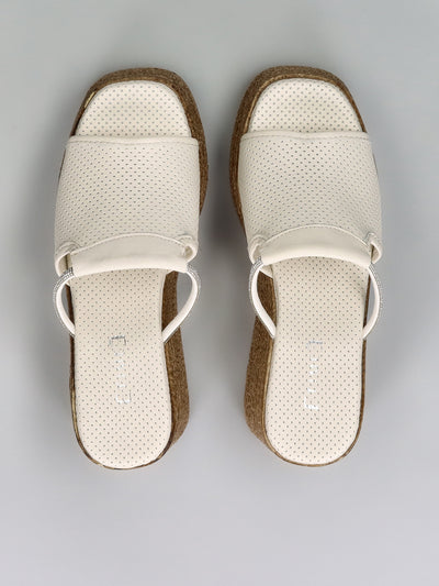 LEATHER SLIPPERS - WHITE