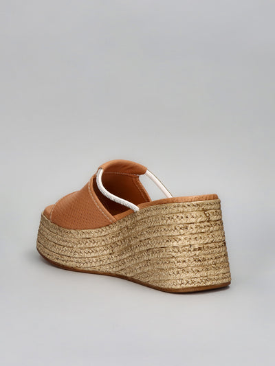 LEATHER SLIPPERS - BROWN