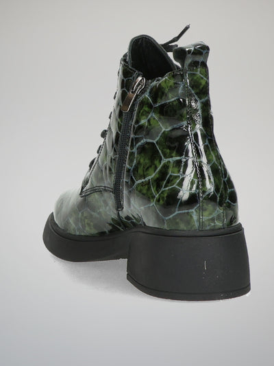 STYLISH ANKLE BOOTS - GREEN