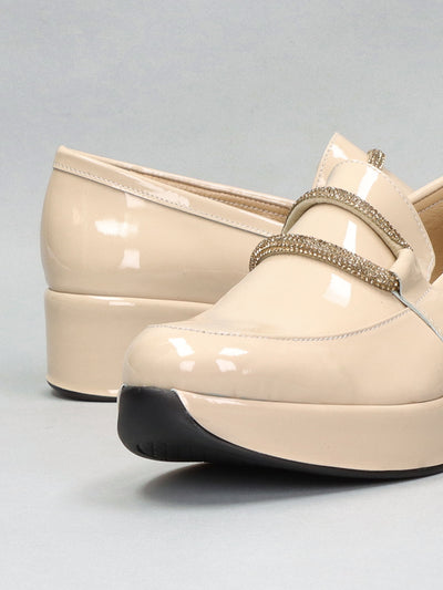 LEATHER LOW SHOES - BEIGE