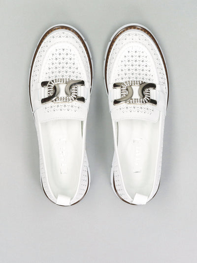 LEATHER LOW SHOES - WHITE