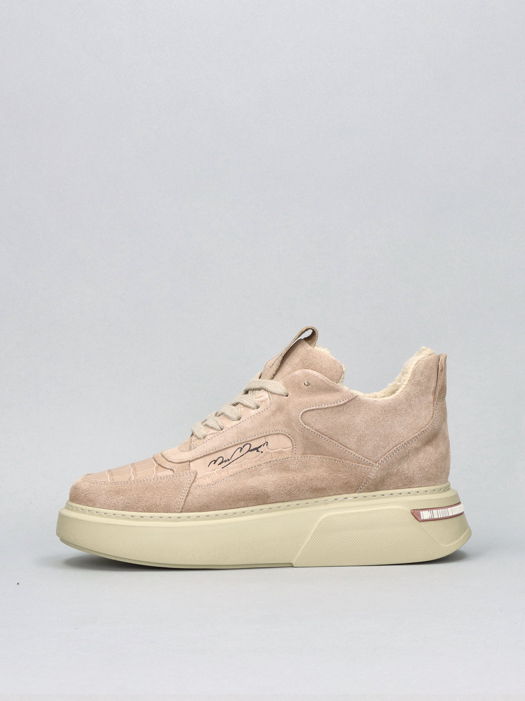 LEATHER ANKLE SNEAKER - LIGHT PINK