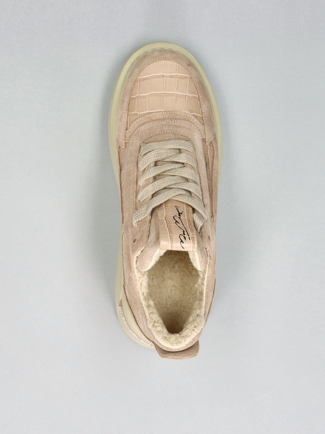LEATHER ANKLE SNEAKER - LIGHT PINK