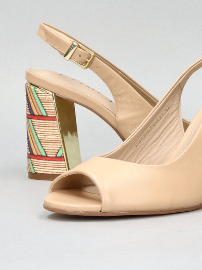LEATHER SANDALS - BEIGE