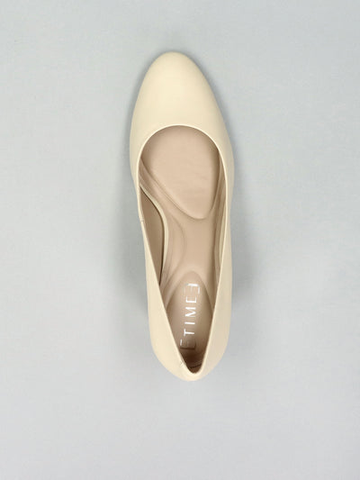 LEATHER PUMPS - BEIGE