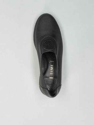 LEATHER LOW SHOES - BLACK